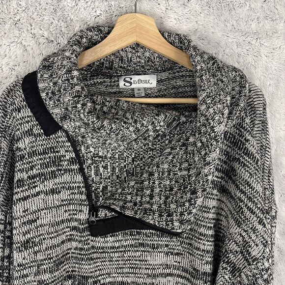 Mens Silversilk Cowl Neck Sweater 100% Microfiber Mens Big 4X Gray - Picture 4 of 8